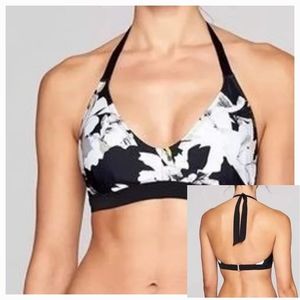 Athleta Floral Polynesia Swim Halter Bikini Top Sz 40D/DD
